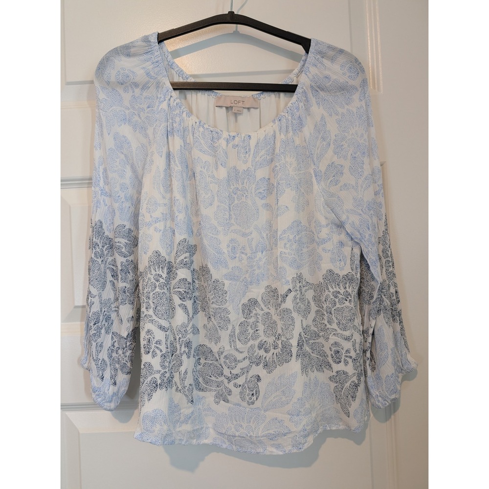 LOFT Airy Floral Peasant Blouse